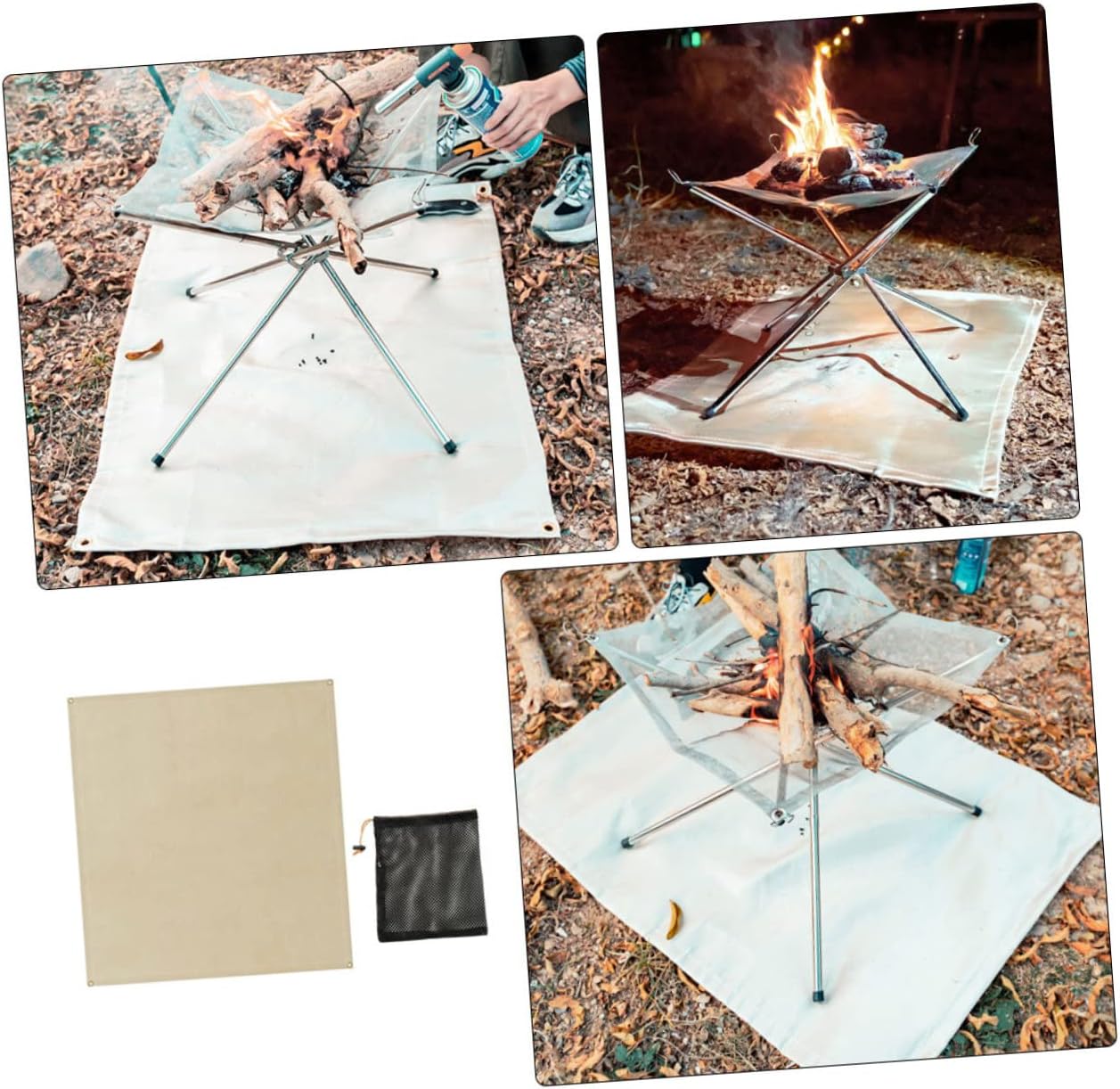 1 Set Fireproof Blanket Heat Resistant Fire Mat for Outdoor Camping BBQ Fireplace and Emergency Use Durable Fire Retardant Pad