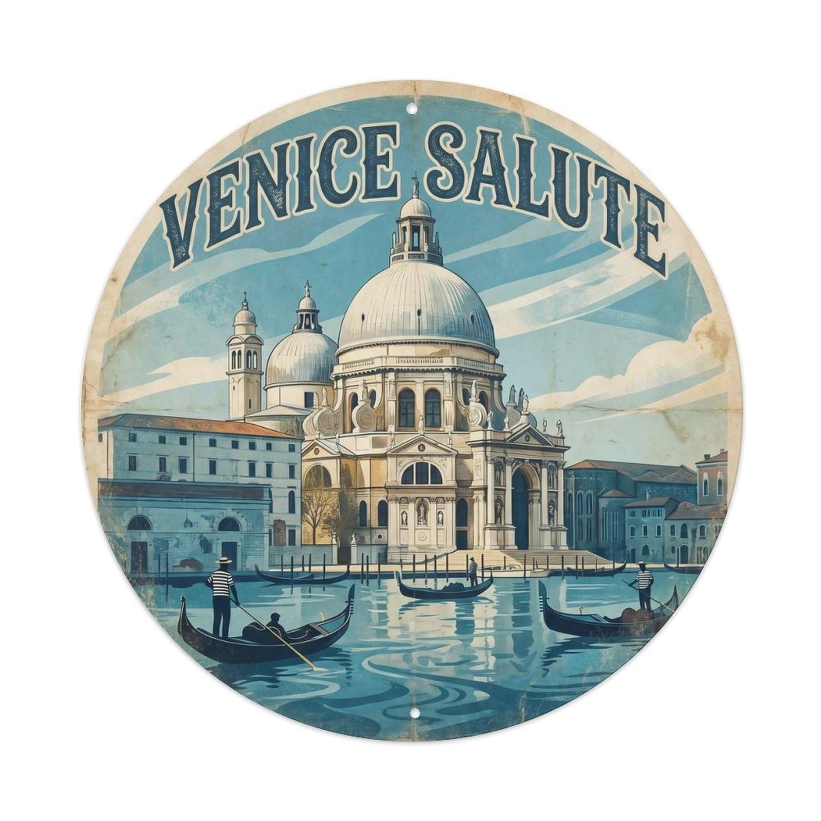 Retro Venice Italy Salute Heritage City Travel Metal Tin Sign