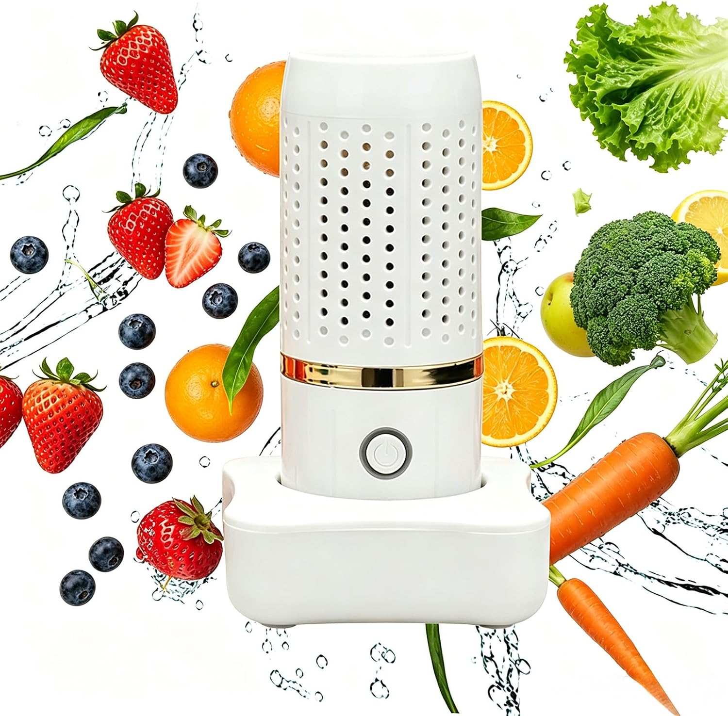 Pure Pod Vegetable and Fruit Cleaner, with OH-Ion Technology, Wireless Food Purifier, 10 Min Auto Clean for Fruits, Veggie, Grains, Meat, Seafood,D