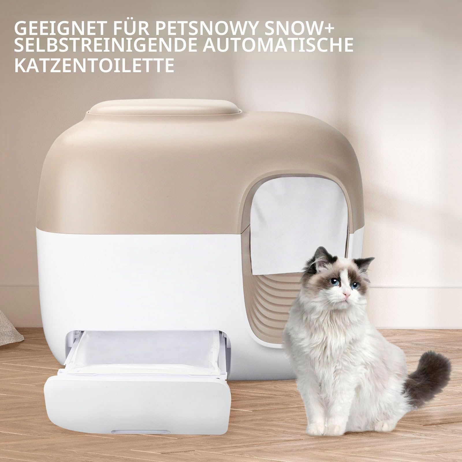 100 Stück Katzentoilettenbeutel für PetSnowy Snow+ Katzentoilette, selbstdichtende Müllbeutel für PetSnowy, strapazierfähig, reißfest und auslaufsicher