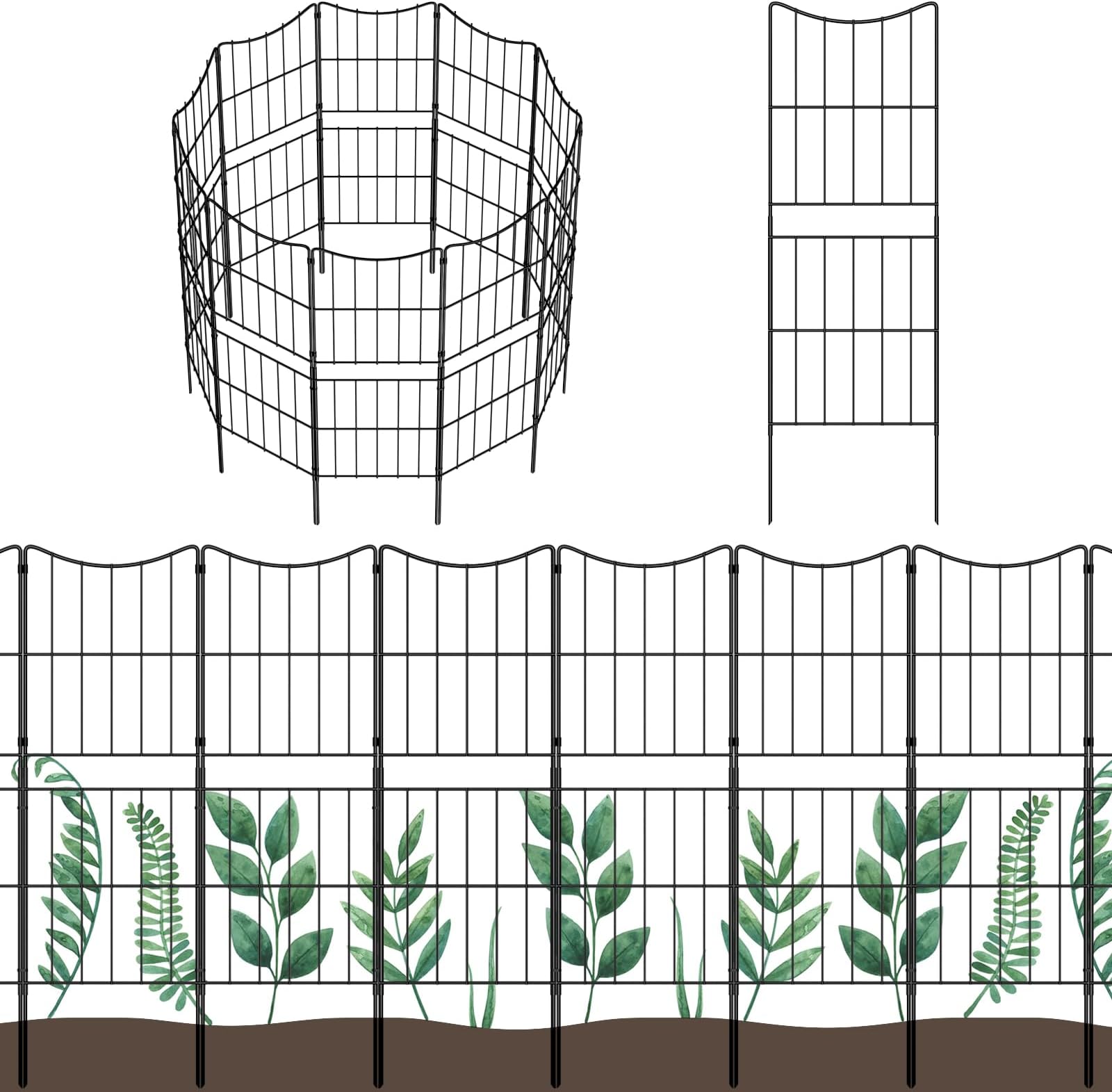 Decorative Garden Fence 10 Panels 37.5in (H) x 10.4ft (L
