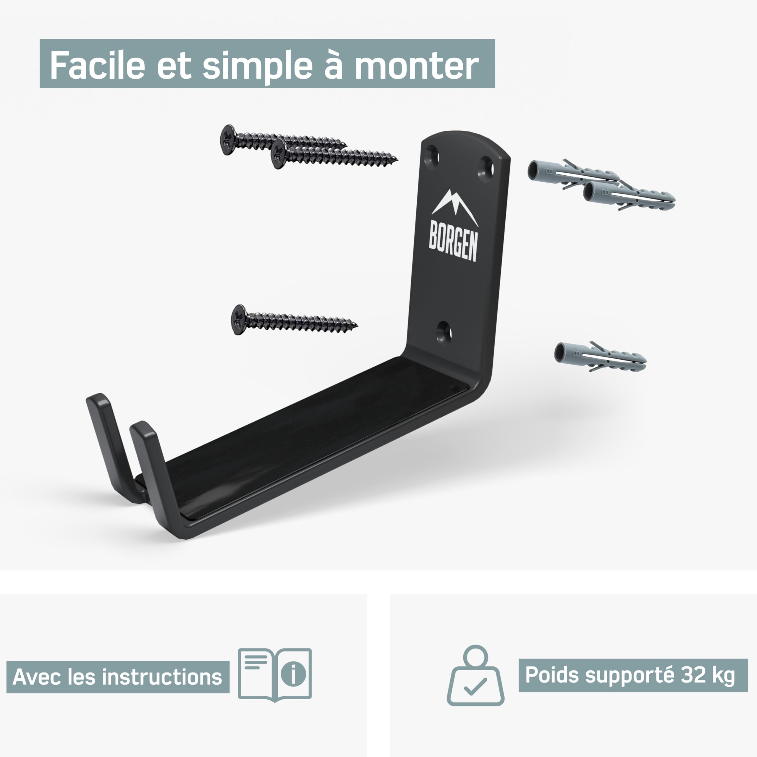 HSF Wandbevestiging fietshouder, indoor bike opslag & tentoonstellingsstand, parkeerplaats, beweegbare fiets parkeerplaats buckle-rack - mountainbike racefiets tool kit - verstelbare haak algemeen voor muur