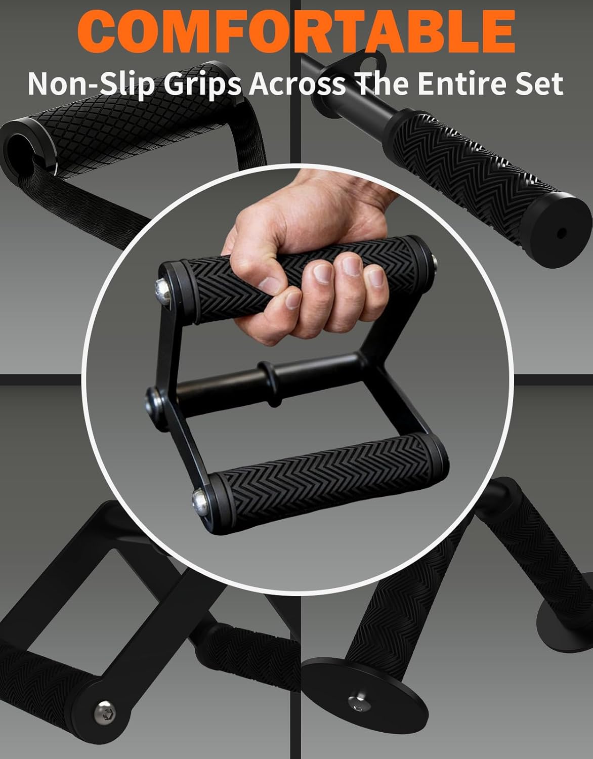 Fitarc Cable Machine Attachment Set for Home Gym, LAT Pulldown & Tricep Pushdown Attachments with D Handle, V Bar, Tricep Rope, Straight Bar, Stirrup Handles, Ankle Strap & Lifting Straps