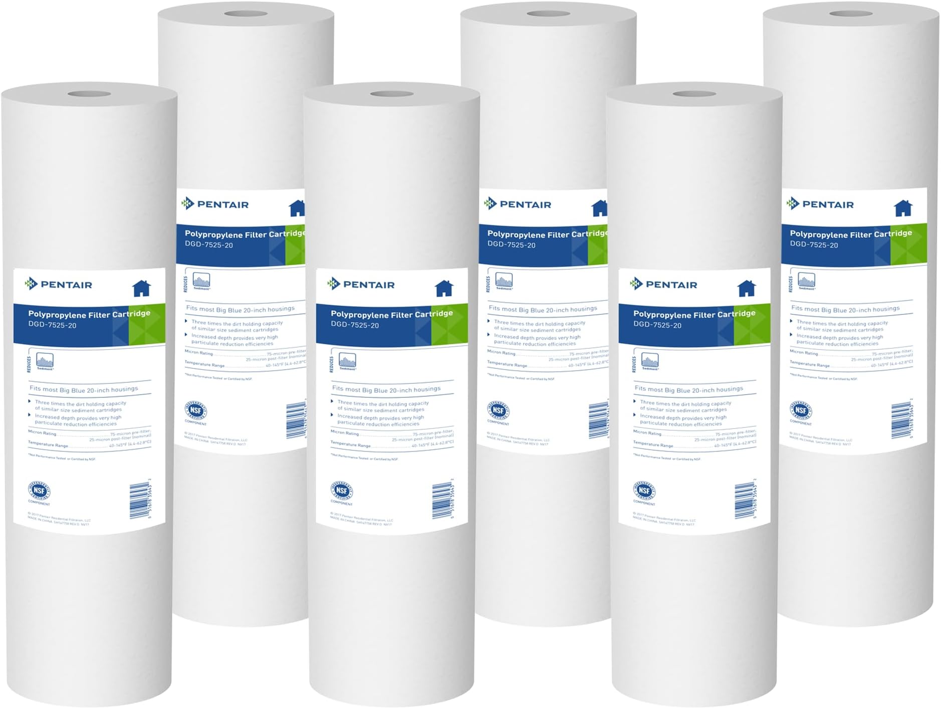 Pentair DGD-7525-20 Big Blue Water Filter, Polypropylene (PP), White