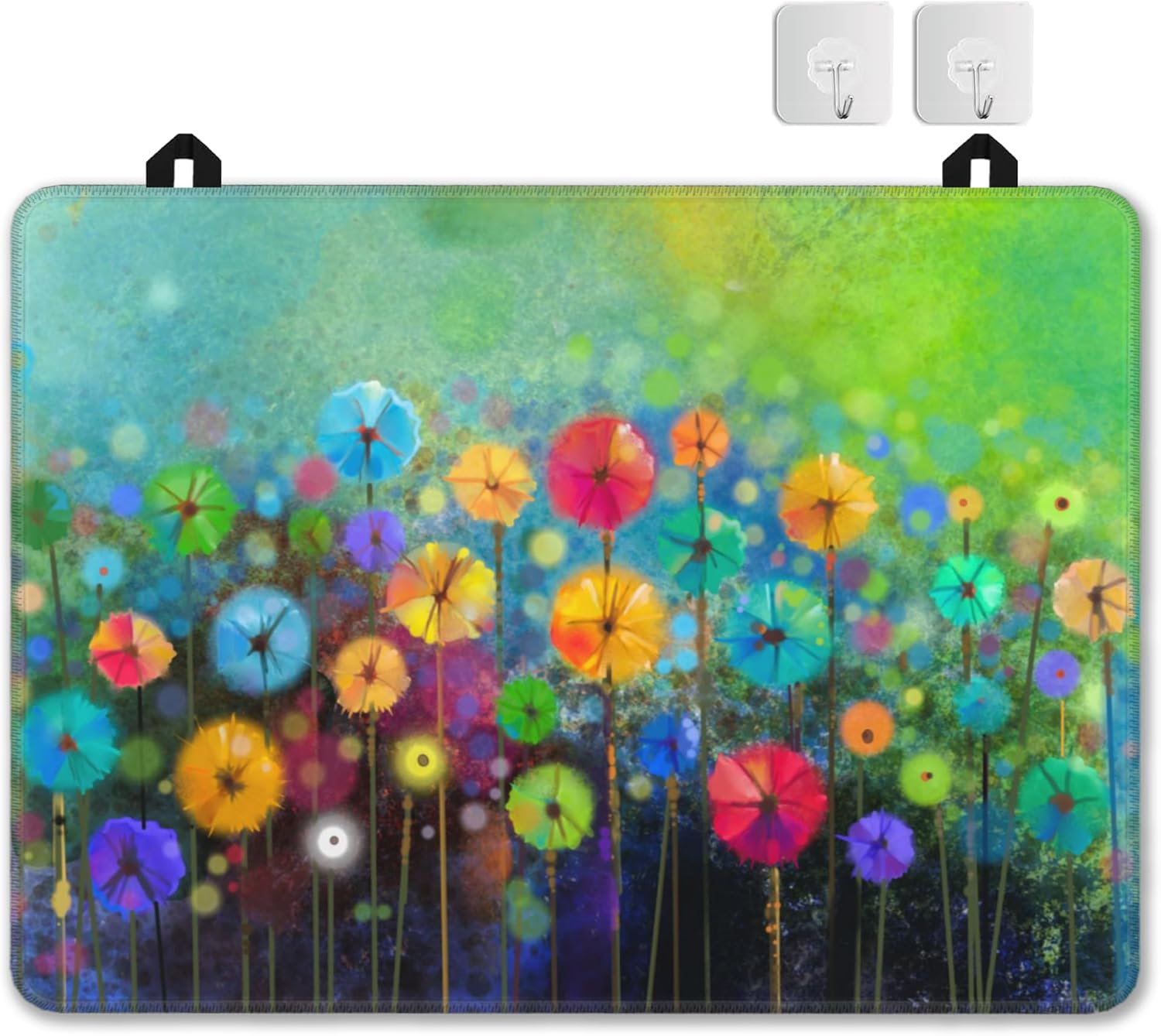 Abstract Floral Watercolor Painting Stove Top Cover for Electric Stove,Thick Natural Rubber Glass Top Protector, Prevents Scratching, Expands Usable Space 28x20