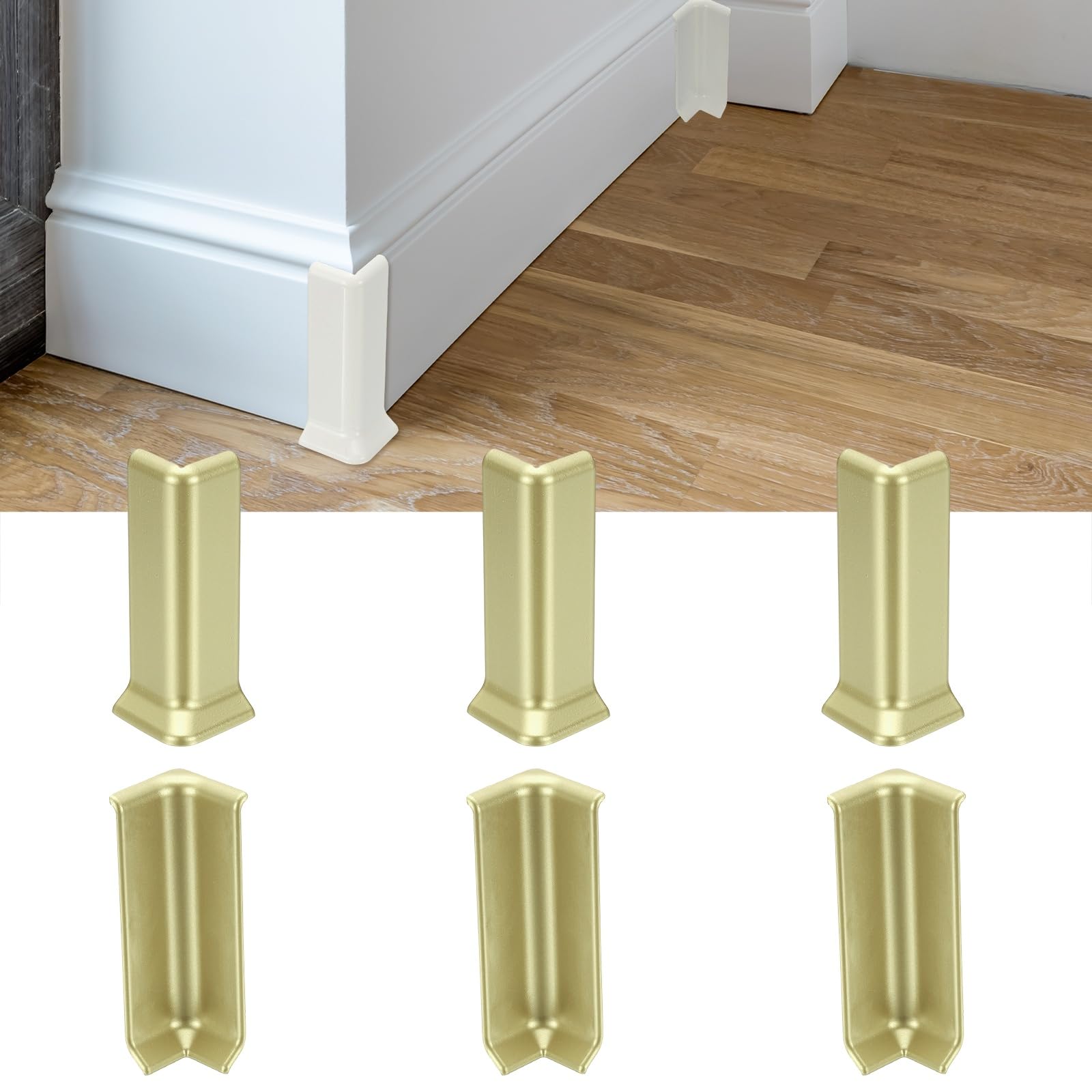 Blocs d'angle pour plinthe autocollants 10,2 cm champagne pour réparer les coins de meubles cassés