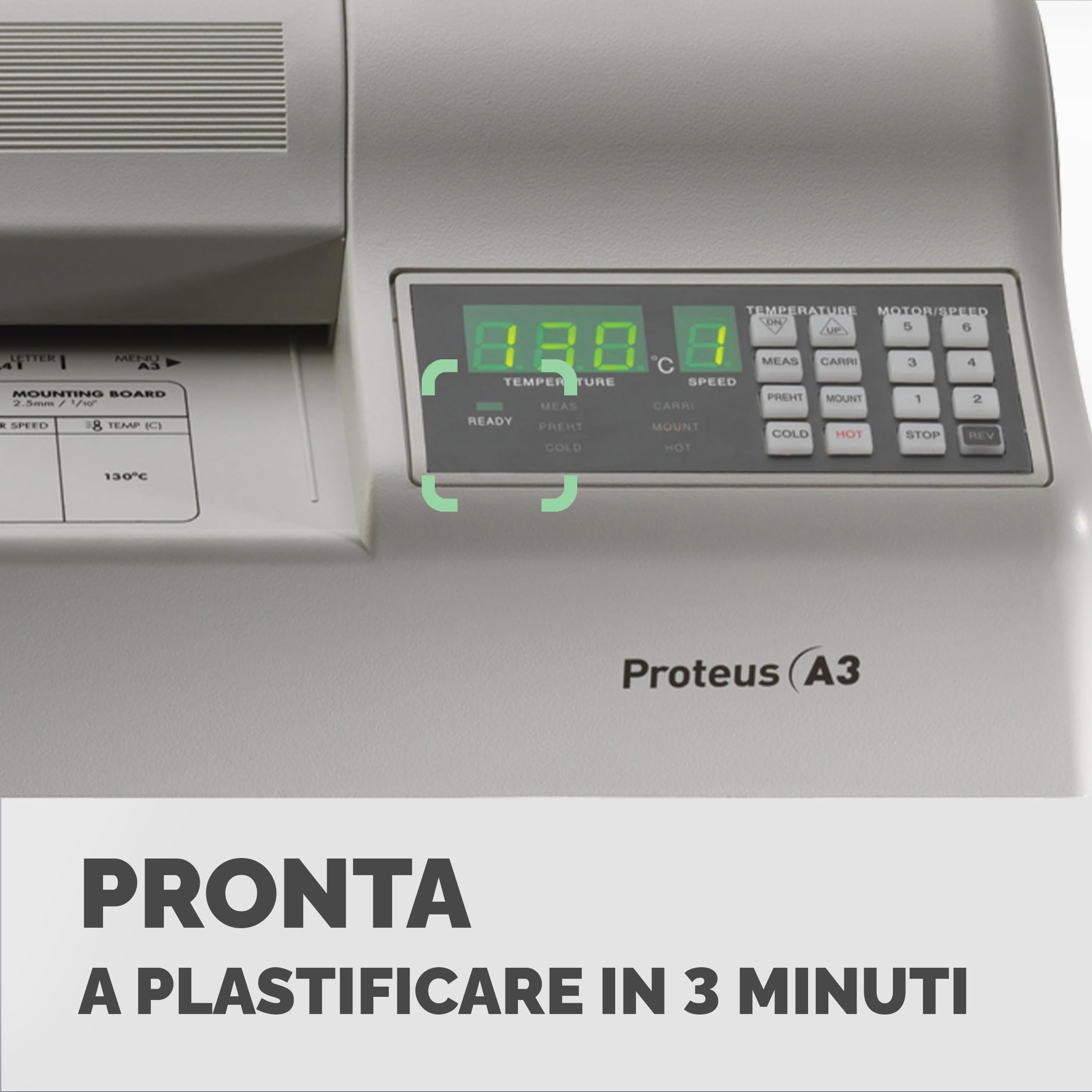 Fellowes 5709001 Plastificatrice Proteus A3, 95 cm/min, 6 Rulli, Plastifica a Freddo