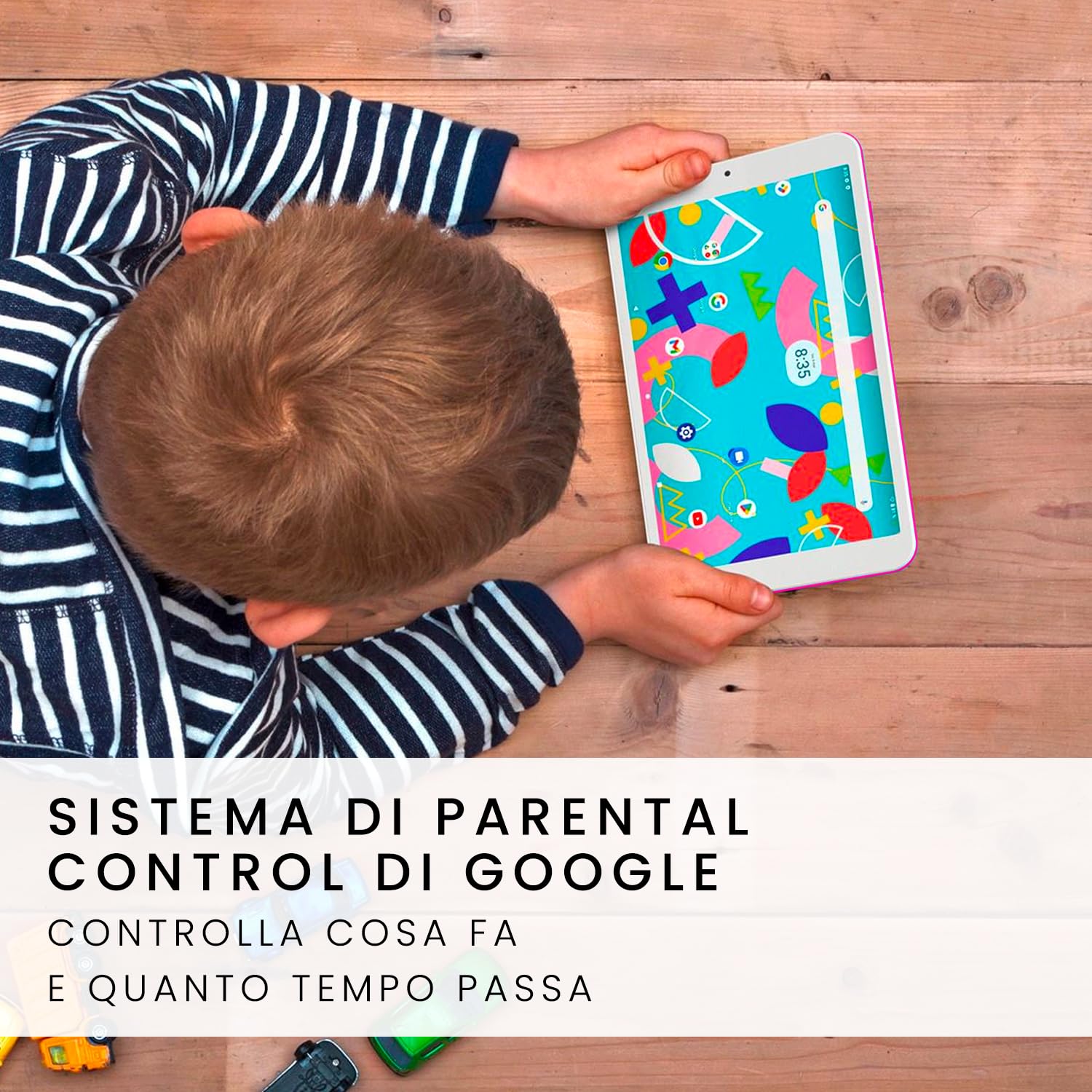 SPC Gravity 3 Mini – Tablet per bambini con schermo da 8”, parental control, 4GB di RAM, 64GB di memoria interna espandibile, batteria da 4.000 mAh, USB-C, Android 12 – Colore rosa