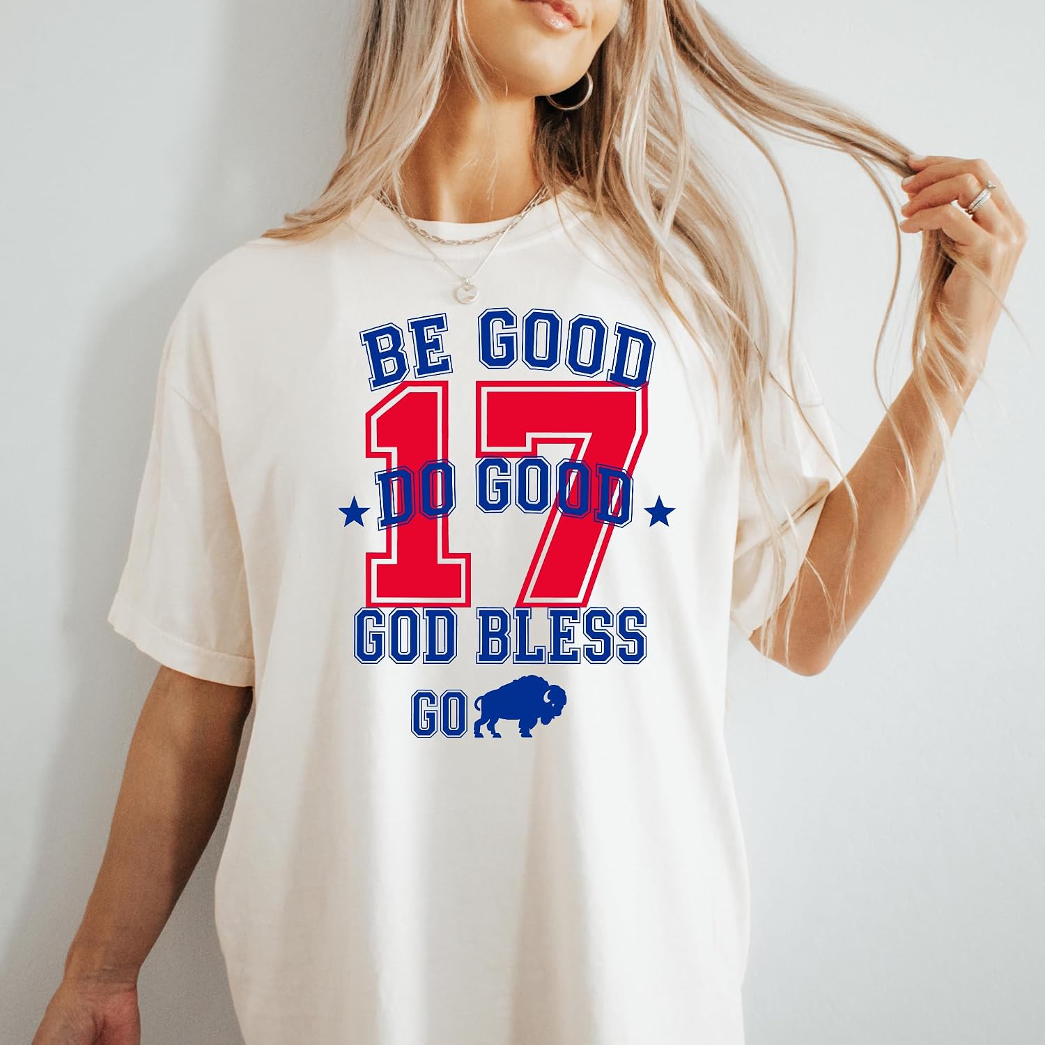 Be Good Do Good God Bless Go Buffalo T-Shirt | Football Graphic Tee | Unisex Game Day Shirt | Ivory