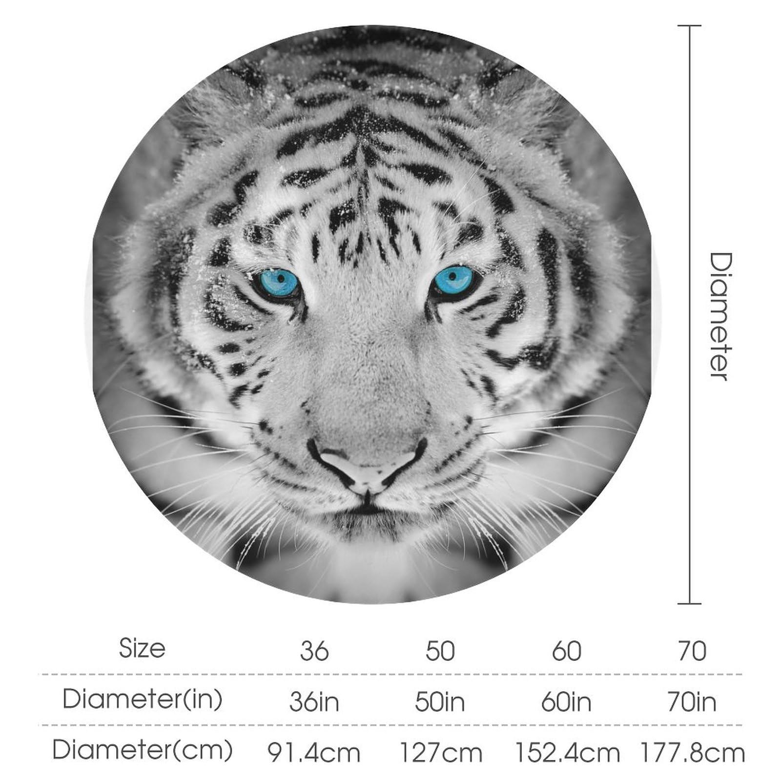 Wild White Tiger Table Cloth Decorative Fabric Table Cover Washable Dust-Proof Wrinkle Resistant for Camping Picnic 19.99