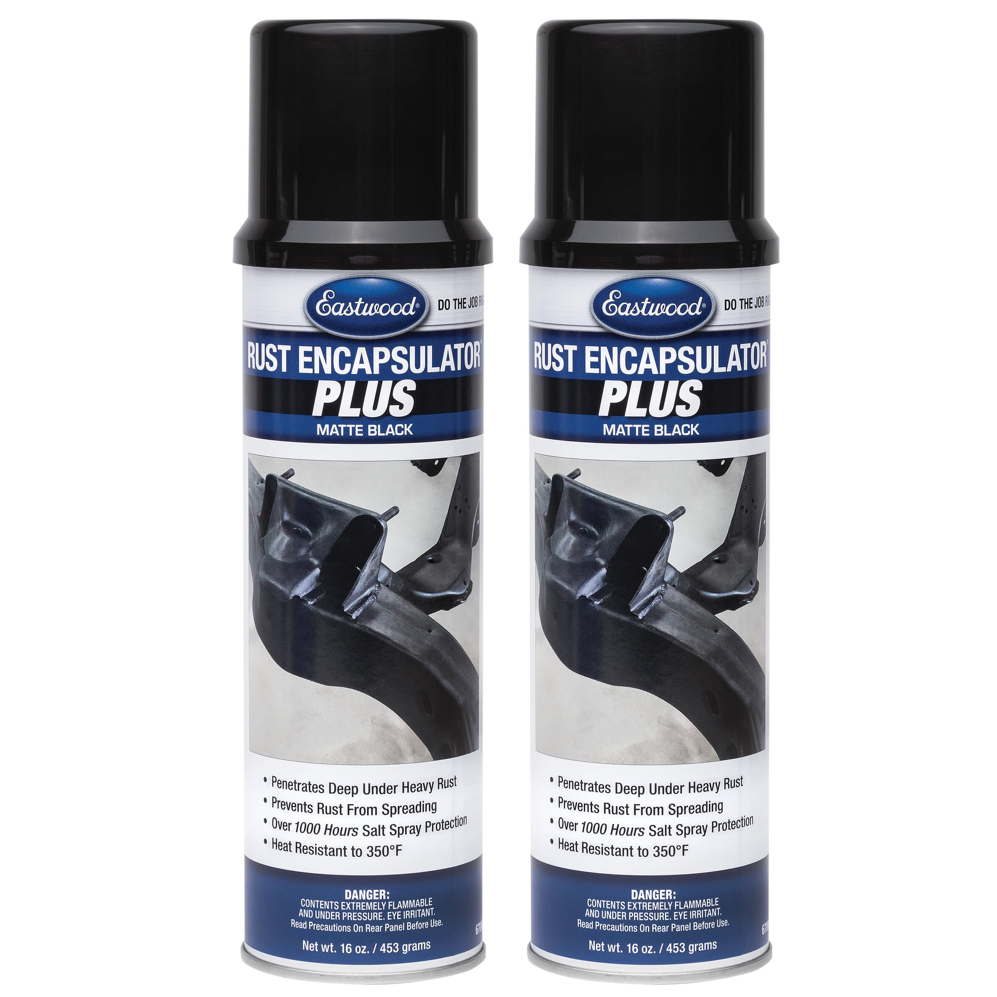 Eastwood Matte Black Rust Encapsulator Plus | Long Lasting Durable Finish 1 Coat Automotive Maximum Rust Protection | Heat Resistance up to 350 Degrees F | 16 oz. Aerosol | 1 Pack