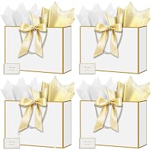 HONTIUS 15.75 Extra Large Gift Bag, Recyclable Presents Big Paper Gift Bags, 40 * 30 * 12.5cm Wholesale Wedding Birthday Party Favor Present Bridesmaid Gift Gifts Bag Reinforced Base 4PCS C