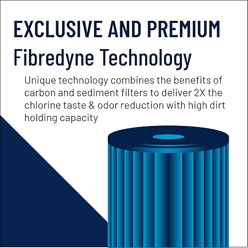 Miniatura 5 de Pentair Pentek FloPlus-20 Filtro de agua de carbono, 20 pulgadas, cartucho de repuesto de bloque de carbono moldeado modificado para toda la casa,