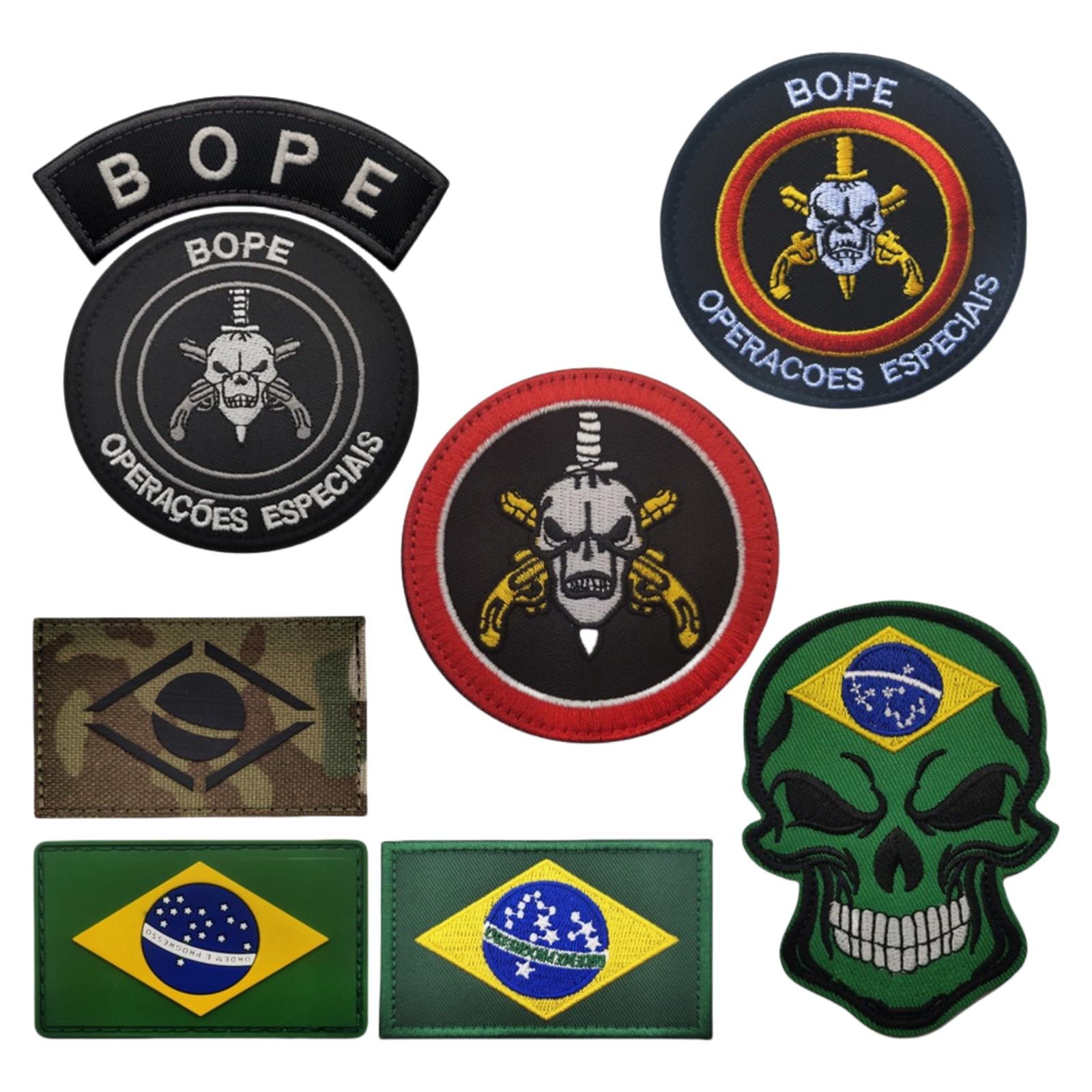 Patch drapeau du Brésil de haute qualité brodé pour casque et brassards