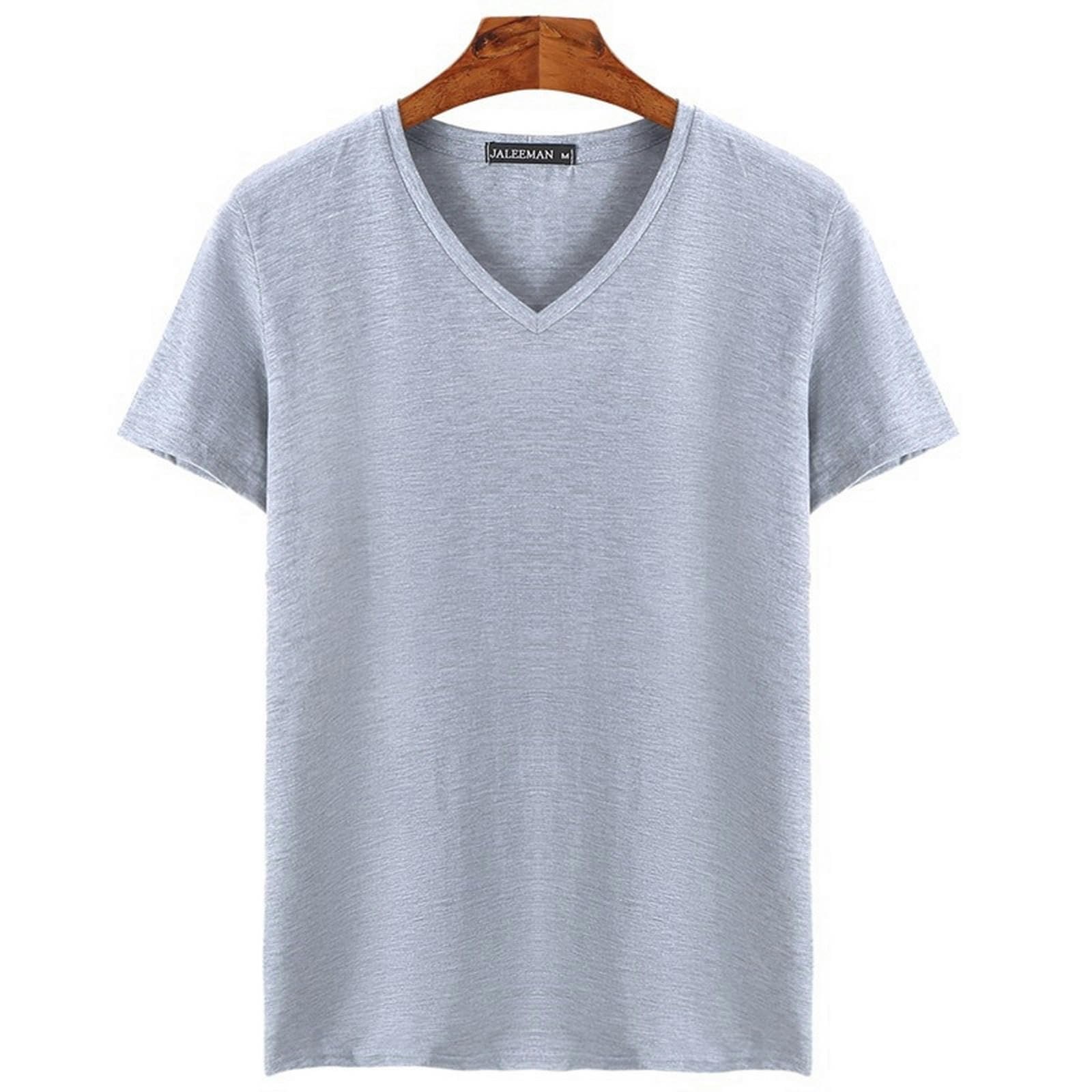 TEidea Koszulki męskie T-shirty męskie z krótkim rękawem dekolt w serek slim fit garnitur, 4-częściowy, na co dzień, duże rozmiary S-5XL dostępne