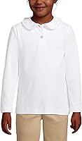 Vista 3 de Lands' End Camisa de punto con cuello Peter Pan de manga larga para niñas