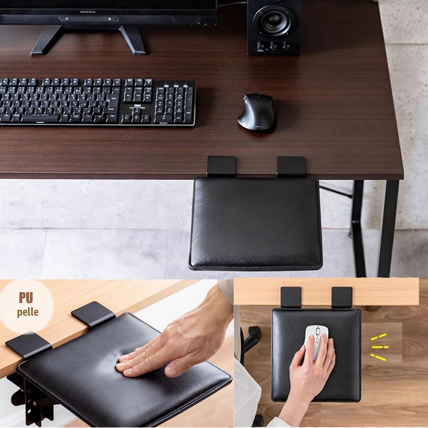 Estensione Scrivania,Supporto Ergonomico Pieghevole Per Bracciolo Di Scrivania e Sedia, Adatto Per Il Supporto Del Polso Del Bracciolo In Ufficio, Può Essere Piegato a 90°, Facile Da Riporre