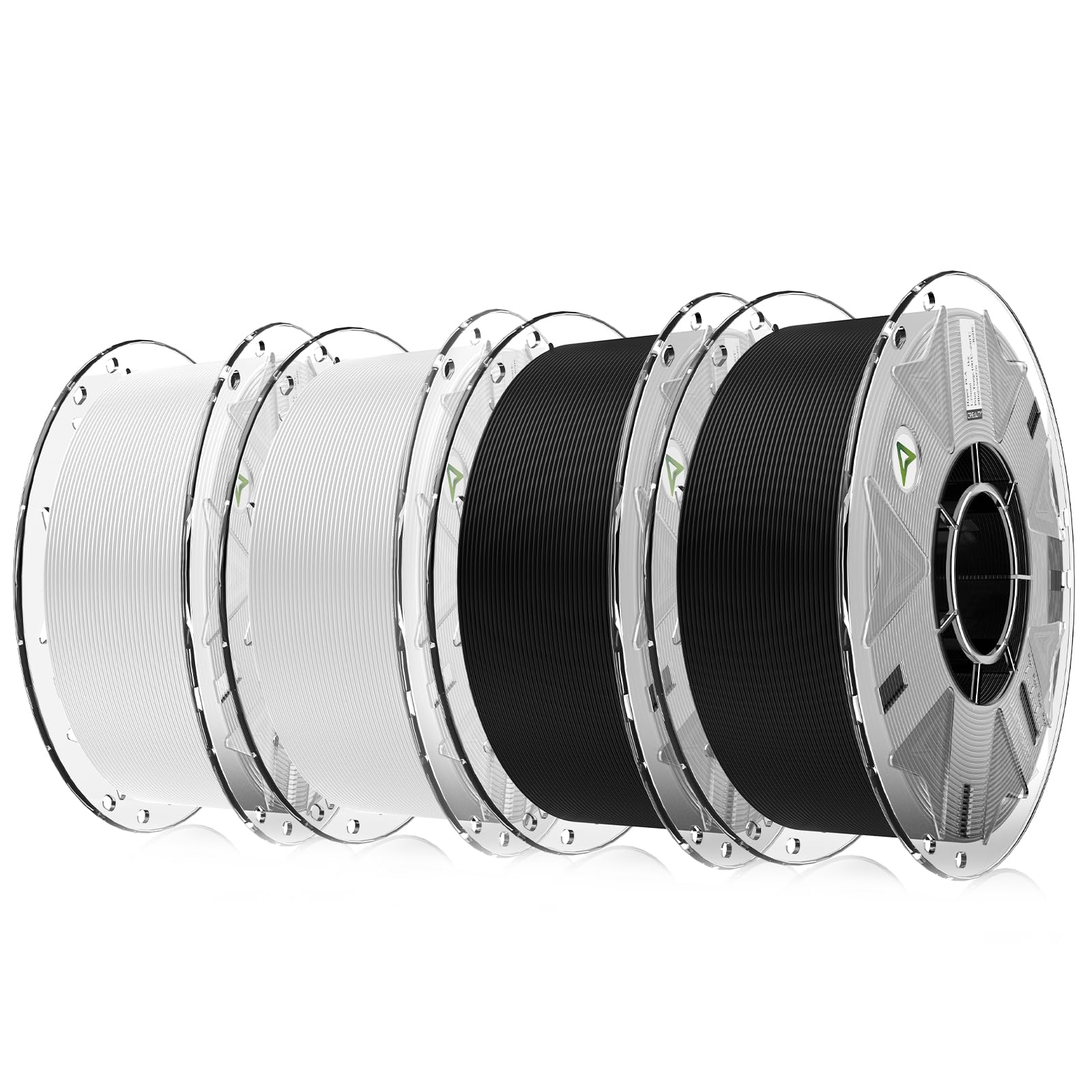 Creality PLA Filament,Hyper PLA RFID 3D Printer Filament:Haute Vitesse 30-600 mm/s Bobine 4kg(8,8 lb) Support CFS,for K2 Plus Combo et la Plupart des Imprimantes 3D 1,75 Filament,Noir Blanc