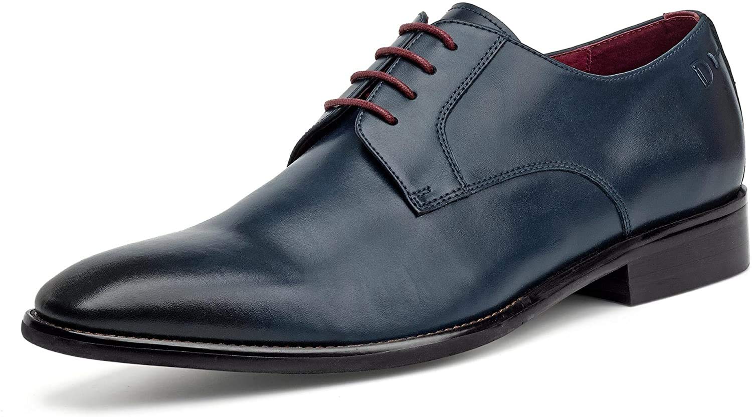 Digel Męskie buty biznesowe Simon sznurowane, z gładkiej skóry, sznurowane, do biura, eleganckie, uniwersalne, biznesowe, do biura, ciemnoniebieskie, proste, eleganckie, klasyczne