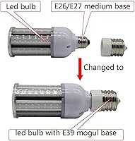 Vista 4 de Adaptador reductor foco de luz Mogul (E39) a mediano (E26) de porcelana, Blanco, T70095-1, 250 volts