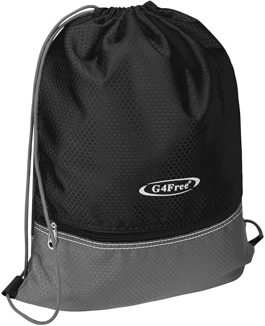 G4Free Drawstring Bag Backpack School PE Bag Gym String Bag Swim Gym Sack Sports Bag Large Update Version for Women Men Boys Girls Outdoor