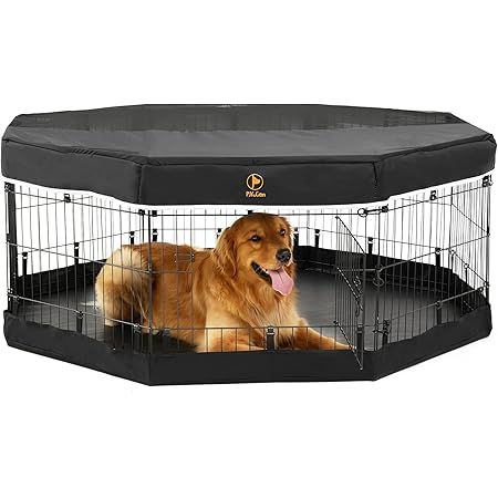Buy PETIME Foldable Metal Dog Exercise Pen Pet Puppy Playpen