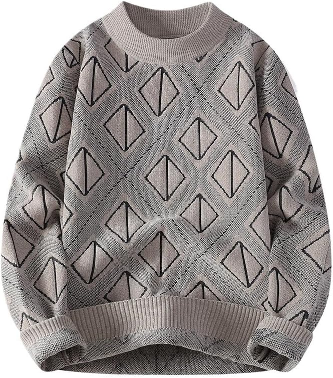 Men's Printing Sweater Round Neck Knitted Base Sweaters
