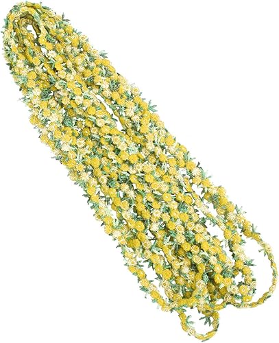 Miniatura 1 de EXCEART Cinta floral de encaje rosa DIY apliques de boda para manualidades de costura 14.8 ft (amarillo)