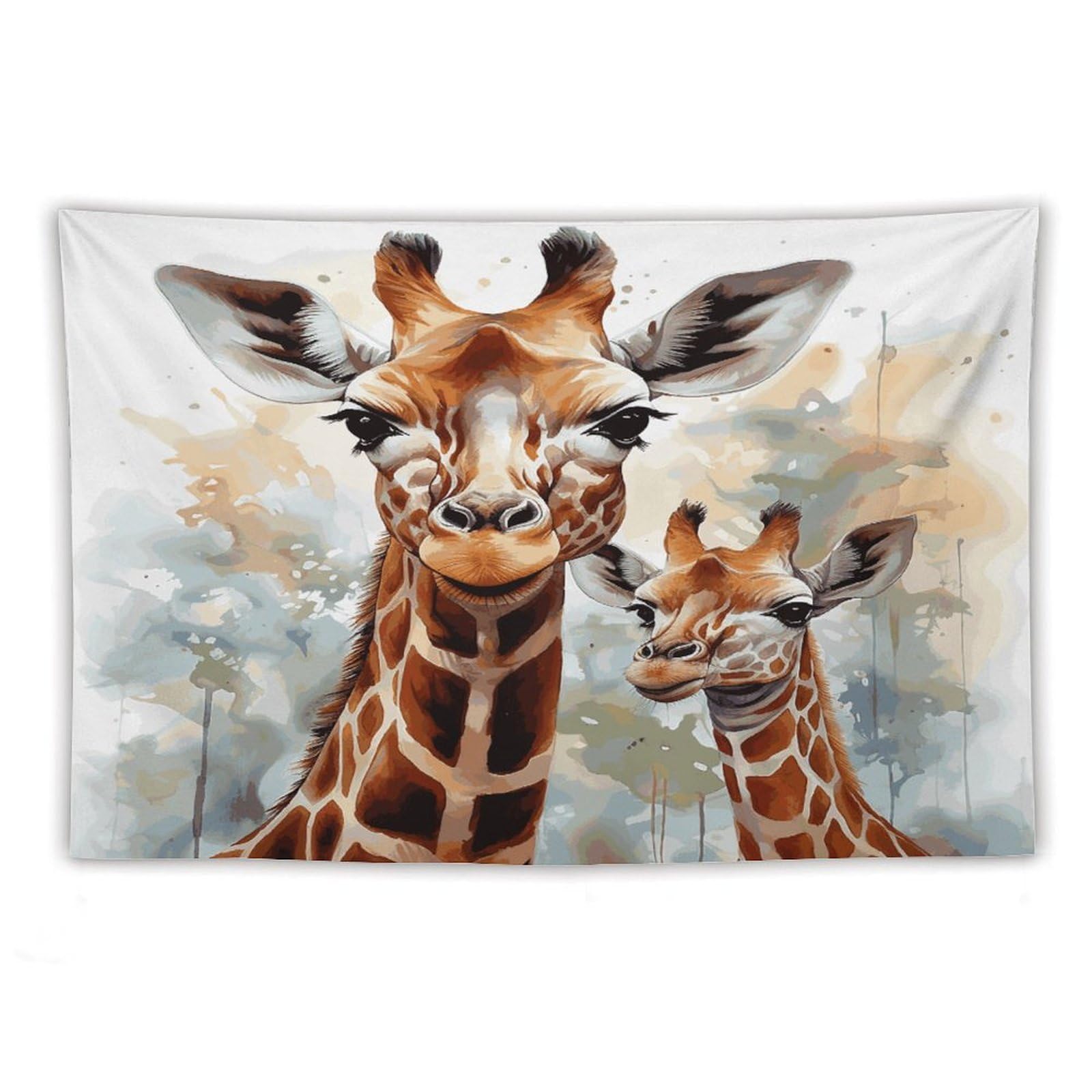 LDGSUPH Watercolor Deer Giraffe Tapestry Wall Hanging Decor Anti-fading Aesthetic Wall Tapestries Fashion Wall Blanket Decor Modern Wall Art Tapestry for Bedroom Home Decor 60"x90"