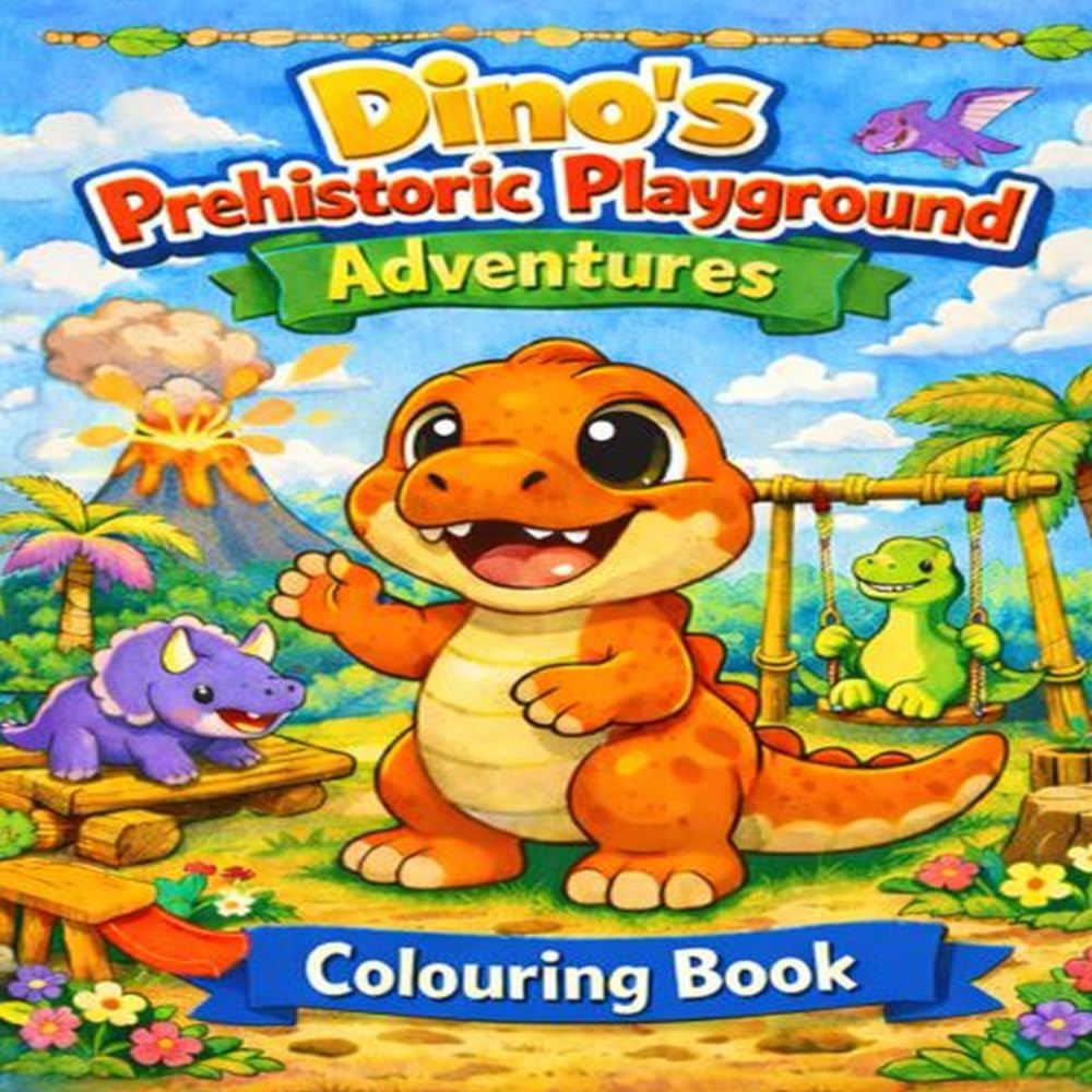 Dino’s Prehistoric Playground Adventures: A Dinosaur Coloring Book for Toddlers and Preschool Kids Ages 3–8