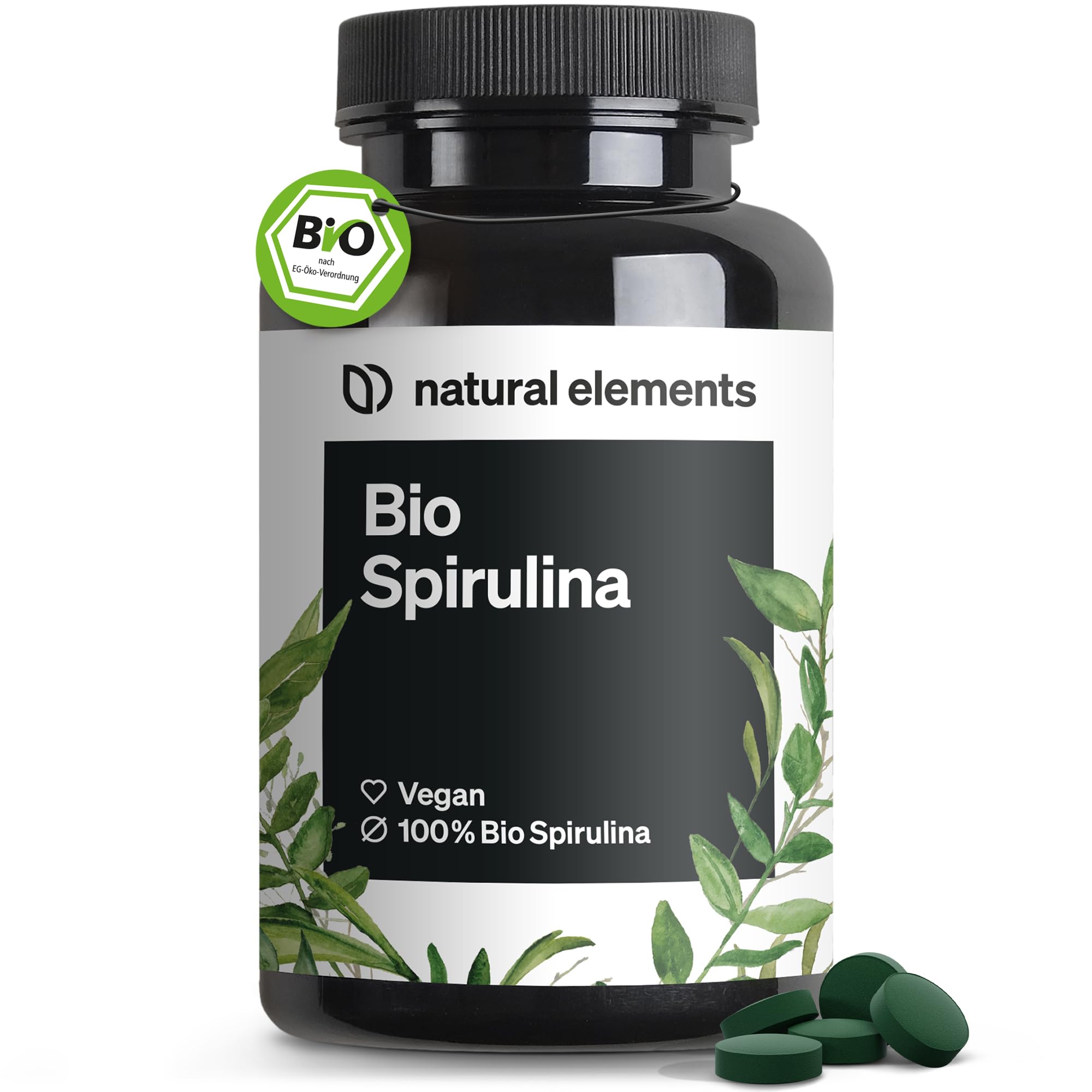 natural elements Bio Spirulina Presslinge – 500 Tabletten – Produktbeschreibung