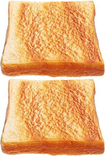 ULTECHNOVO 2 piezas de manualidades para el hogar, vacaciones, accesorios realistas, tostadas, panadería, simulación, adorno de imitación en