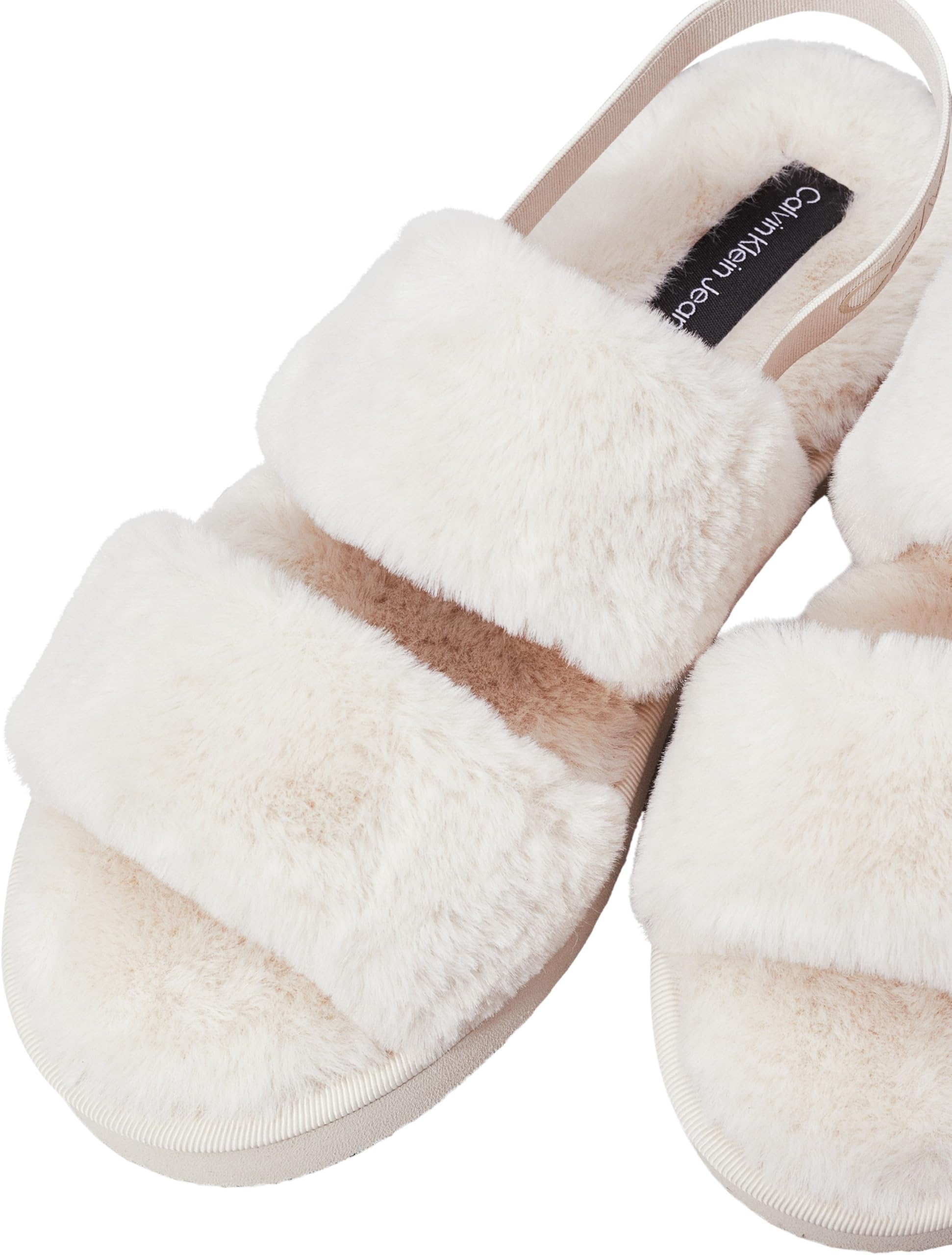 Calvin Klein Damen Slipper Home Velcro Fur Flauschig