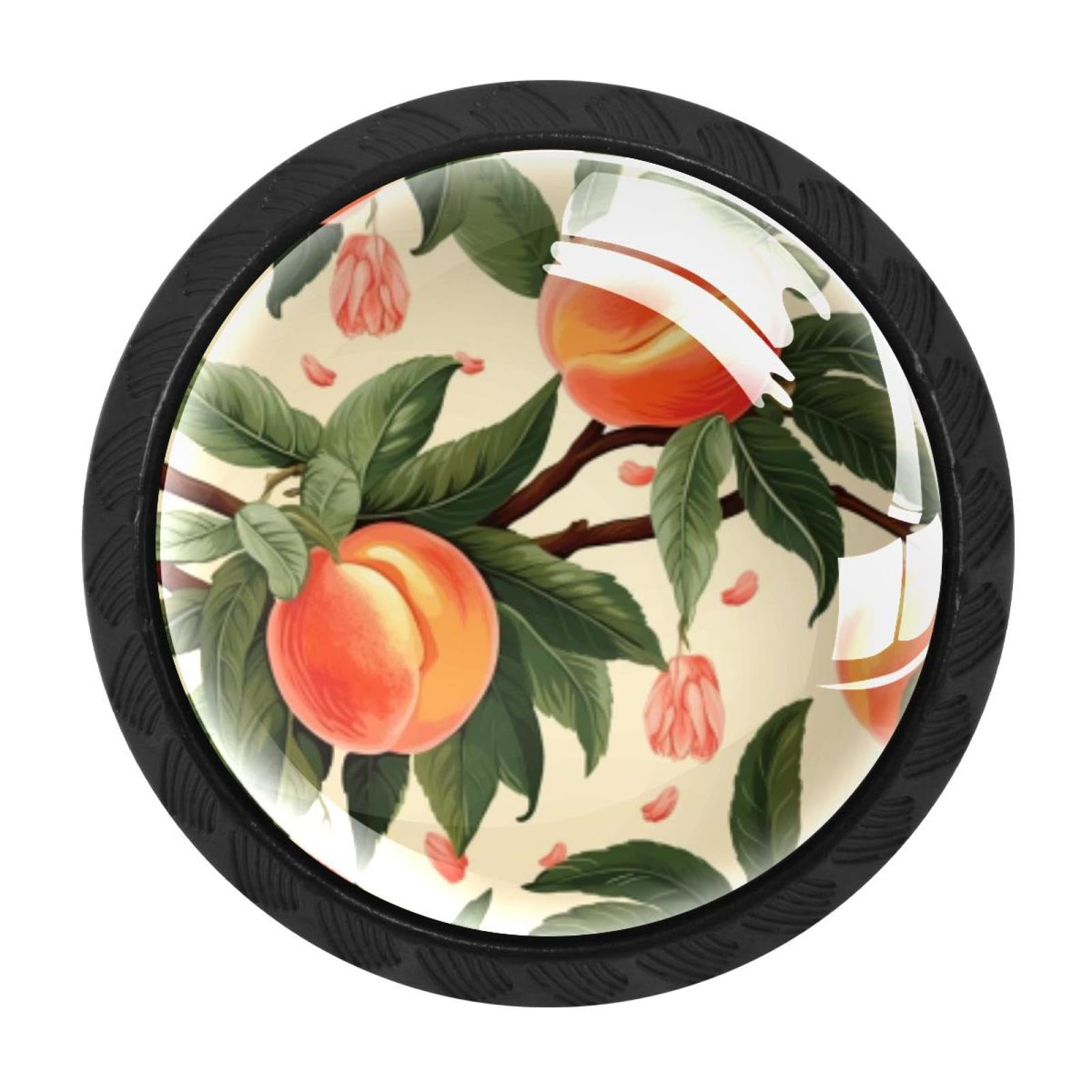 CHENZZZZ Peach Colorful Drawer Pulls 4 Pcs Handle Glass Door Cabinet Knobs Home Office Kitchen Wardrobe Cupboard Hardware for Dresser Drawers