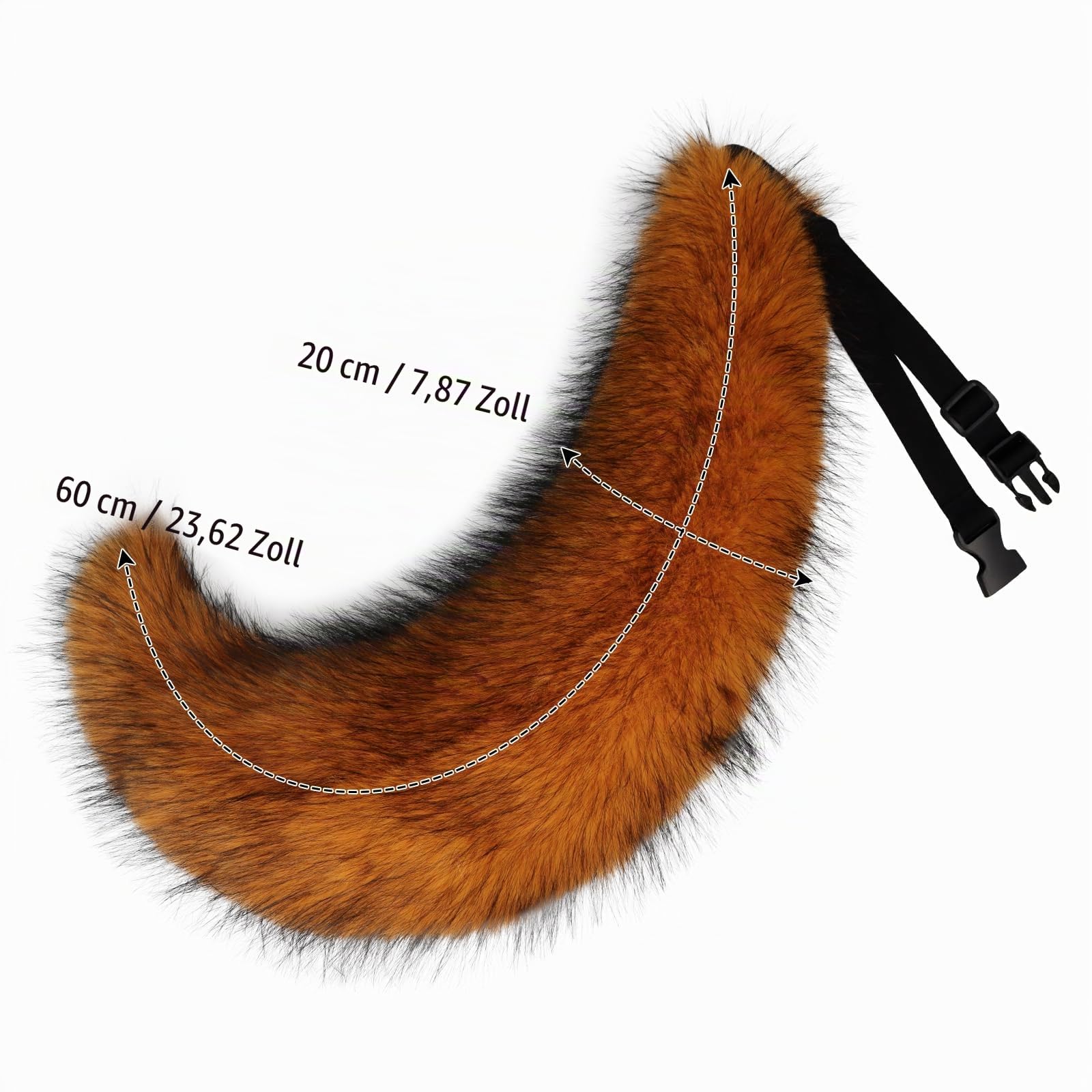 Flauschiger Kunstfell Wolfsfuchsschwanz aus Plüsch als Accessoire für Halloween Kostüme