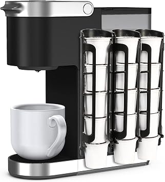 STORAGENIE Coffee Pod Holder Side Mount K Cup Pods Organizer compatible with Keurig Coffee Makers, Space Saving Kcup Storage, Perfect for Small Counters 3 Pack/For 15 K-Cups, Black