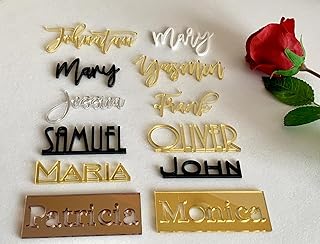 Personalized Wedding Acrylic Place Cards Wooden Laser Cut Names Custom Place Name Settings Guest Names Escort Cards Calligraphy Names Modern New Font Customized Name Plaque Business Card Holders