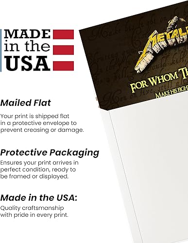 Miniatura 3 de AMERICAN LUXURY GIFTS Arte de pared con letra de canción "For Whom the Bell Tolls", sin marco, impresión de música rock de 11 x 14 pulgadas para