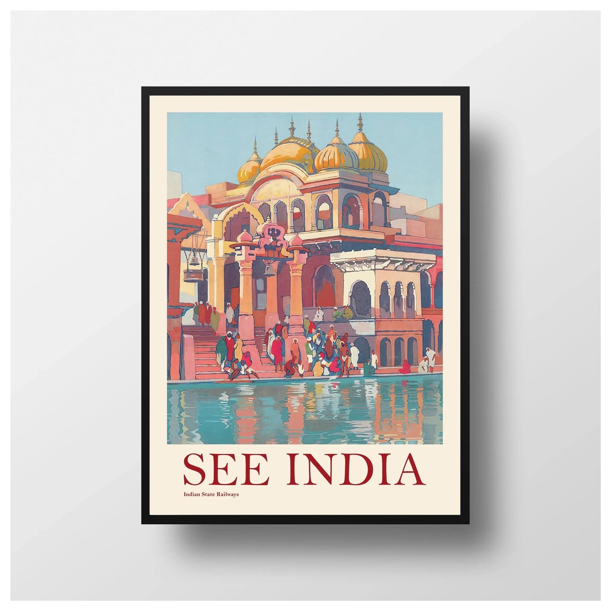 Peinture sur toile indienne et exotique, un art mural raffiné de 40x50cm