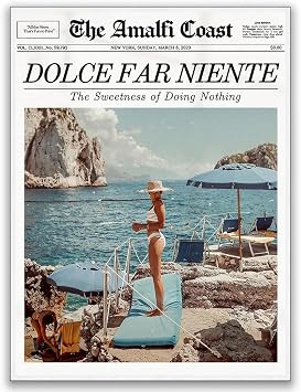 Retro Newspaper Print Summer Wall Art Magazine Headline Poster Trendy Wall Art Vintage Printable Art Feminist News Print Black and White Art Y2k Preppy Poster 11x14in Unframed