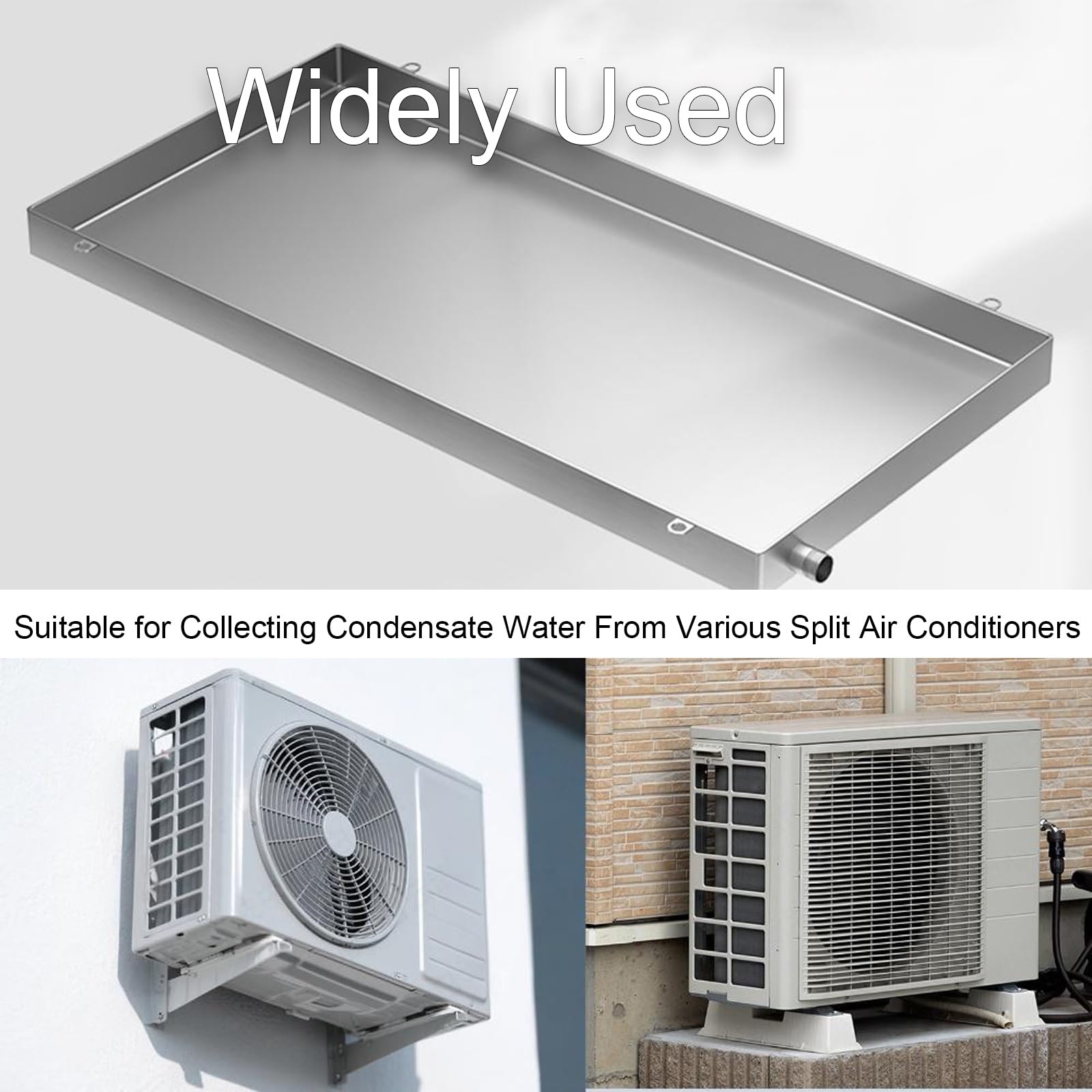 Auffangwanne für Klimaanlagen aus Edelstahl 304, Edelstahl Tablett, Ölauffangwanne aus Metall mit 5 cm Rand zur Vermeidung von Verschütten zum Schutz von Böden(40 * 70 * 5cm/16 * 28 * 2in)