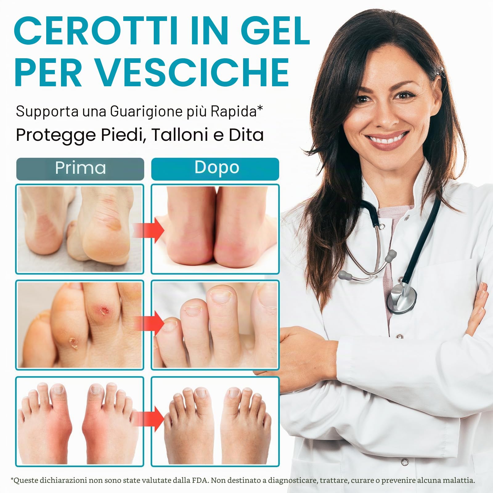 30 cerotti a bolle in gel idrocolloide, invisibili per talloni, dita e dita, cerotti resistenti all'acqua per viaggi e uso quotidiano (assortimento)