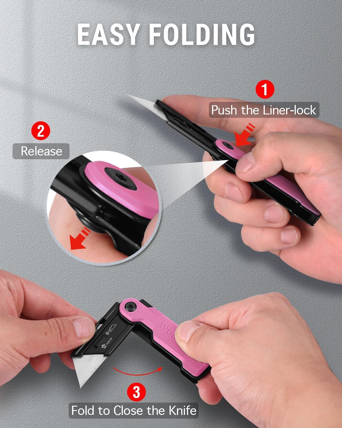 WORKPRO 16-inch Tool Bag & WORKPRO Folding Utility Knife(Pink)