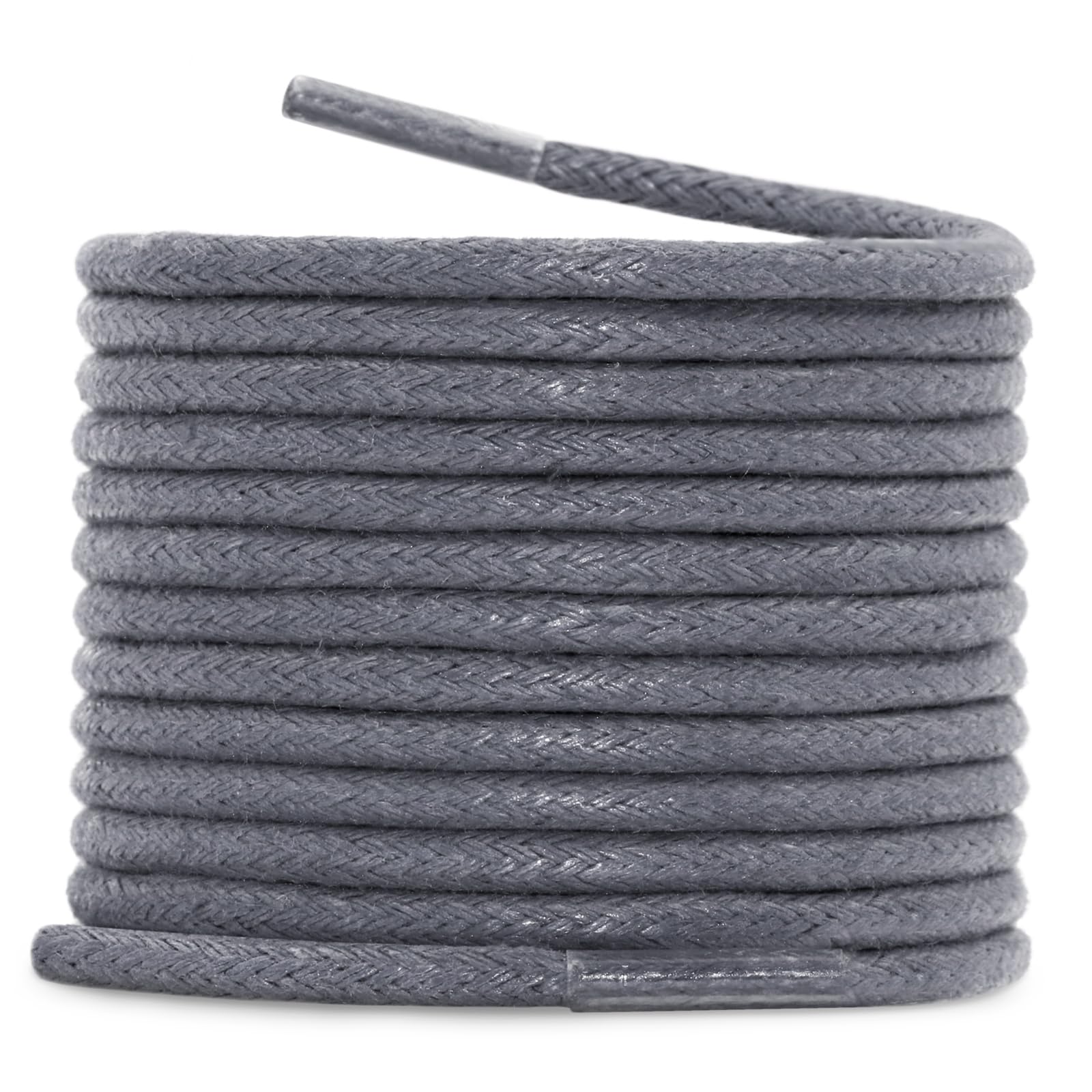 YJRVFINE Waxed 3/31"Thin Round Shoelaces Boots Shoes Laces Dark Gray 2 Pair- Length:31.50"