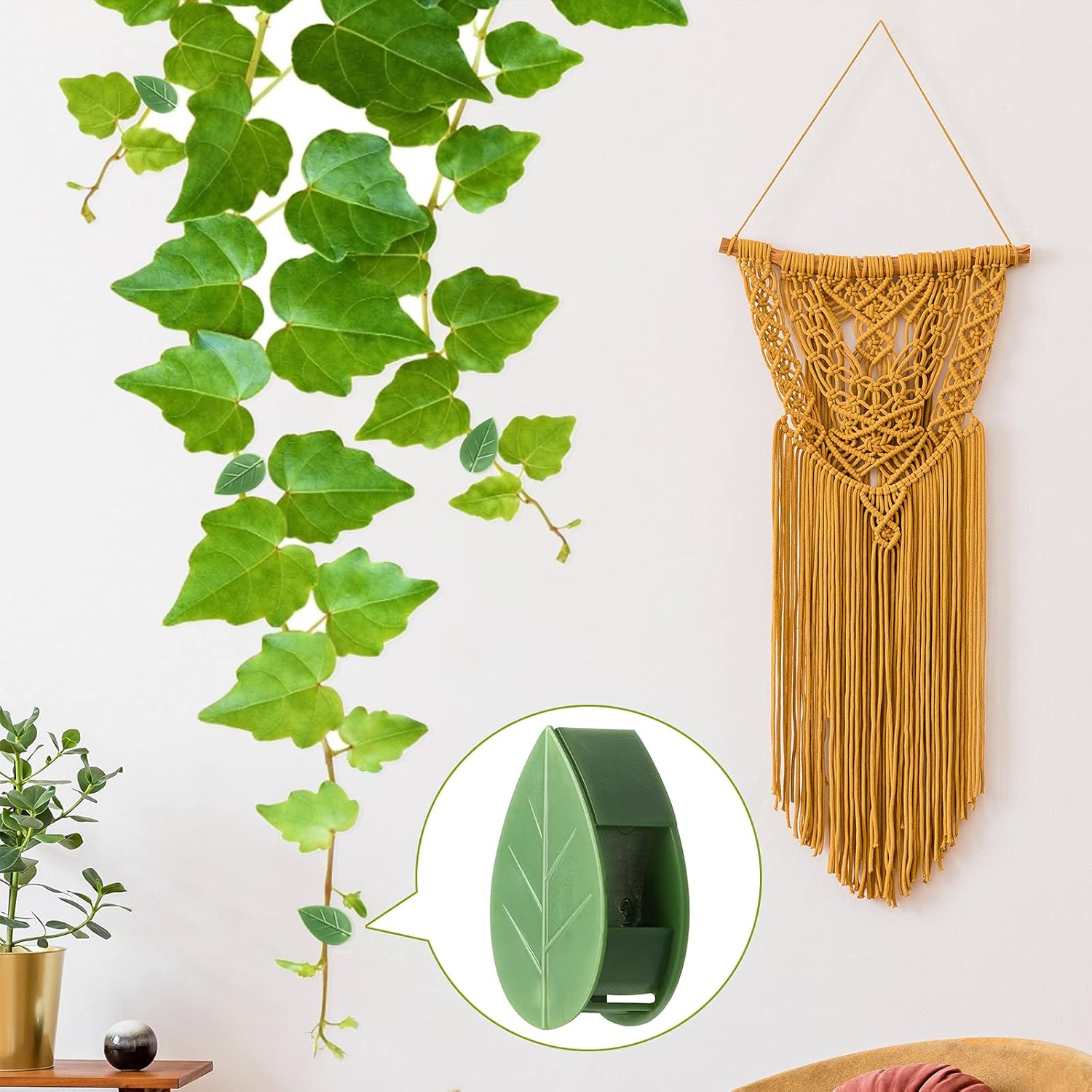 50 Pieces Garden Plant Clips, Waterproof Invisible Plant Climbing Wall Fixture Clips, Vine Rattan Wire Cable Fixing with Self-Adhesive Sticker