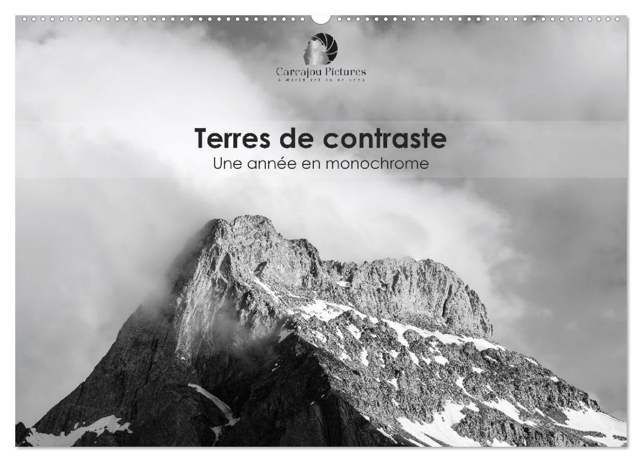 Terres de contraste - Une année en monochrome (Calendrier mural 2027 DIN A2 vertical), CALVENDO calendrier mensuel: Un calendrier artistique et ... et la poésie des paysages en noir et blanc.
