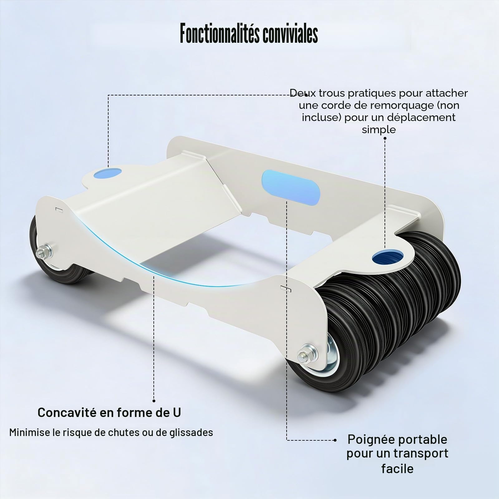 Chariot de Pneu Portable 2041 kg Charge maximale 1 pièce | Pneu de véhicule avec 14 roues – Aide à la manœuvre de voiture pour voiture, camion, ATV – Chariot en acier robuste, argenté