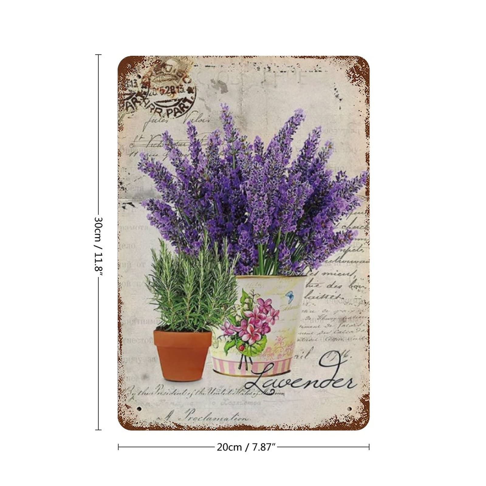 Vintage Floral Butterfly Metal Tin Sign - 12x8 Inch Retro Wall Decor For Home & Cafe