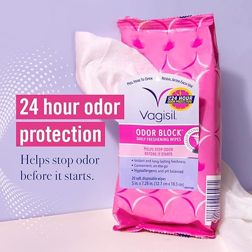 Miniatura 3 de Vagisil Toallitas refrescantes diarias de bloque de olor 20 toallitas en una bolsa resellable