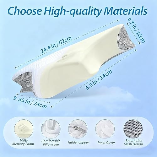 Miniatura 3 de Restora - Almohada para la apnea del sueño, almohada de tracción cervical Restora, almohadas ergonómicas para dormir de lado para aliviar el dolor,